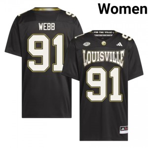 #91 Keon Webb Cardinals Black For the Ville Jersey | Elite Stitched Women Player Football Gear 43607934