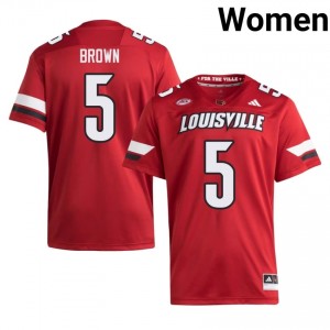 Elite Thread Keyjuan Brown #5 Louisville Cardinals Red Jersey | Women University Football Stitch Fan Gear 49425440