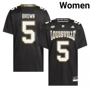 Cards Keyjuan Brown #5 Black For the Ville Jersey | Genuine Stitched NCAA Football Women Apparel 81694623