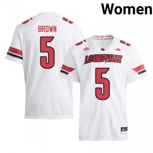 White Keyjuan Brown #5 Cardinals Jersey | Women High School Football Limited Stitched 56977289