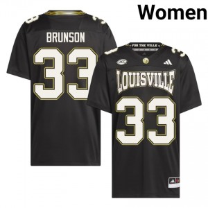 Top-Tier Kris Brunson #33 UofL Black For the Ville Jersey | Women University Football Stitched Fan Gear 27753597
