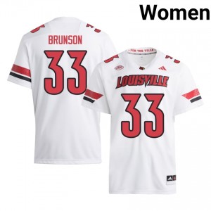 #33 Kris Brunson Cards White Jersey | Alumni Stitched Women Player Football Gear 20096546