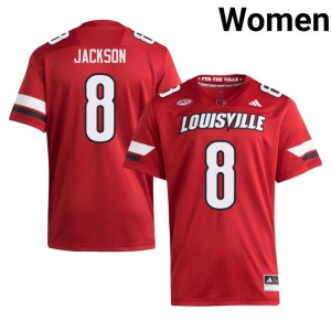 Elite Thread Lamar Jackson #8 Cards Red Jersey | Women University Football Stitch Fan Gear 89845531