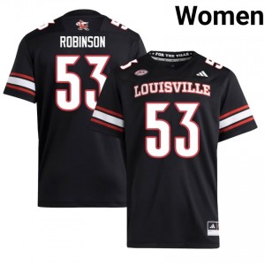 Top-Tier Lance Robinson #53 UofL Black Jersey | Women University Football Embroidery Fan Gear 77275728