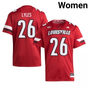 Lenny Lyles #26 UL Cardinals Jersey | Iconic Red College Football Women Stitch 35606674
