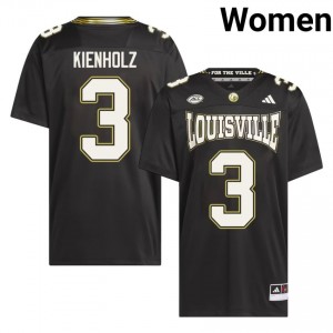 Lincoln Kienholz #3 Louisville Cardinals For the Ville Jersey | Iconic Black College Football Women Stitched 84055315