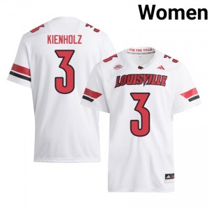 Lincoln Kienholz #3 Louisville Jersey | Exclusive White College Football Women Stitched 98266548