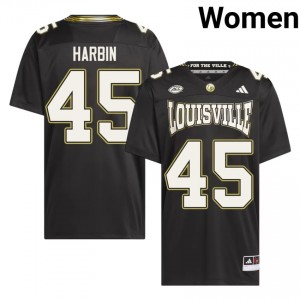 Cardinals Marlon Harbin #45 Black For the Ville Jersey | Essential Stitched NCAA Football Women Apparel 47220525