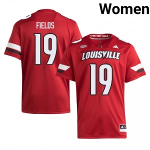 #19 Mason Fields Louisville Red Jersey | Elite Swen Women Player Football Gear 41623885