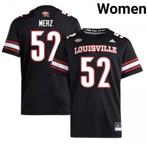 Max Merz #52 Cardinals Jersey | Exclusive Black College Football Women Embroidery 94556430