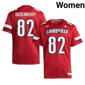 Elite Thread Montavin Quisenberry #82 Louisville Cardinals Red Jersey | Women University Football Stitch Fan Gear 73094921