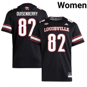 #82 Montavin Quisenberry Louisville Cardinals Black Jersey | Authentic Embroidery Women Player Football Gear 40074322