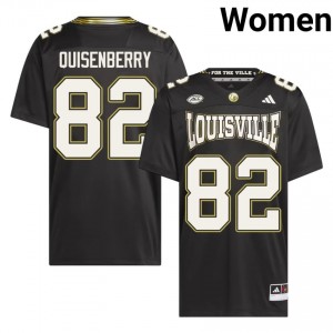 Cards Montavin Quisenberry #82 Black For the Ville Jersey | Genuine Stitched NCAA Football Women Apparel 57296927