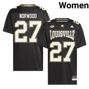 #27 Myles Norwood Cardinals Black For the Ville Jersey | Classic Stitched Women Player Football Gear 42298464