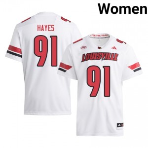 #91 Niall Hayes Cardinals White Jersey | Elite Stitched Women Player Football Gear 32574021