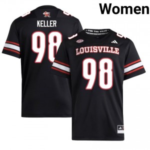 Nick Keller #98 Louisville Cardinals Jersey | Iconic Black College Football Women Embroidery 40071357