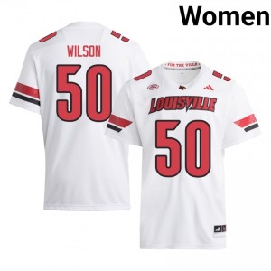 Otis Wilson #50 Louisville Jersey | Exclusive White College Football Women Stitched 49732777