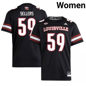 Top-Tier Reece Sellers #59 UofL Black Jersey | Women University Football Embroidery Fan Gear 88278360