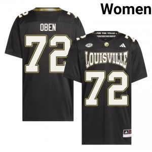 Roman Oben #72 Louisville For the Ville Jersey | Exclusive Black College Football Women Stitched 45979962