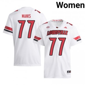 #77 Ryan Manis UofL White Jersey | Classic Stitched Women Player Football Gear 68543708
