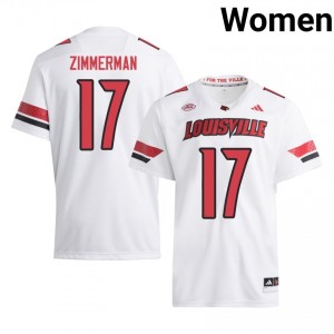 White Ryan Zimmerman #17 Cardinals Jersey | Women High School Football Fresh Stitched 42222379