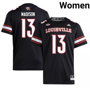 Black Sam Madison #13 UofL Jersey | Women High School Football Limited Embroidery 43556520