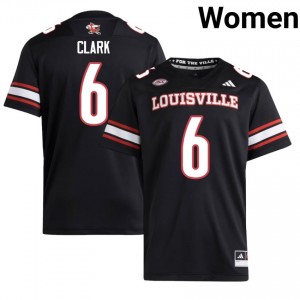 Louisville Stanquan Clark #6 Black Jersey | Premium Embroidery NCAA Football Women Apparel 17732451