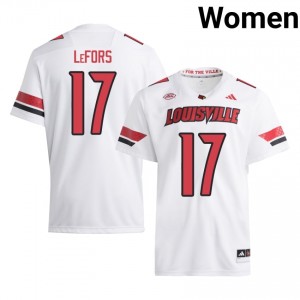 #17 Stefan LeFors Louisville Cardinals White Jersey | Authentic Stitched Women Player Football Gear 35568886