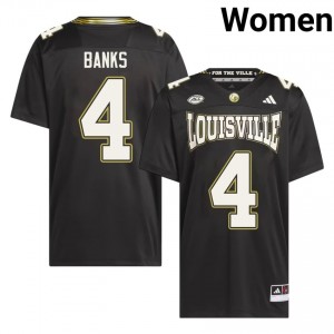 Black TJ Banks #4 Cardinals For the Ville Jersey | Women High School Football Fresh Stitched 57058983
