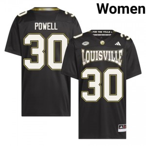 Black Taj Powell #30 Louisville For the Ville Jersey | Women High School Football Fresh Stitched 23811849