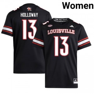 Tayon Holloway #13 Louisville Jersey | Exclusive Black College Football Women Embroidery 81759770