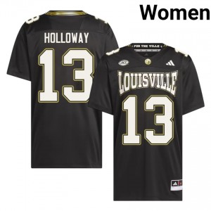 #13 Tayon Holloway Cardinals Black For the Ville Jersey | Elite Stitched Women Player Football Gear 76569667