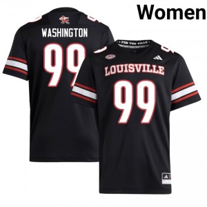 #99 Ted Washington UofL Black Jersey | Classic Embroidery Women Player Football Gear 19259095