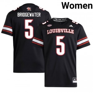 Durable Teddy Bridgewater #5 Louisville Black Jersey | Women University Football Embroidery Fan Gear 34572861