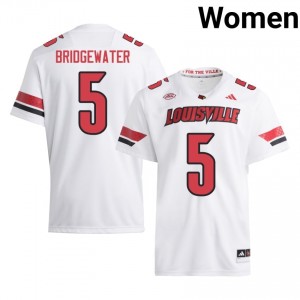 Teddy Bridgewater #5 Louisville Cardinals Jersey | Iconic White College Football Women Stitched 60424138