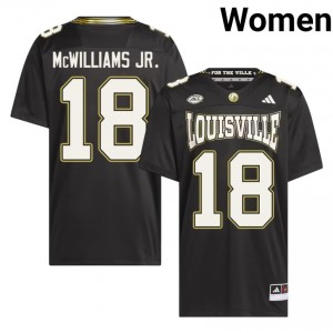 Black Terrence McWilliams Jr. #18 UL Cardinals For the Ville Jersey | Women High School Football Licensed Stitched 29992670