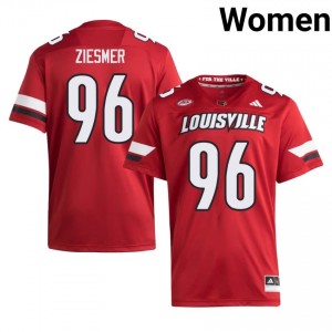 Officially Licensed Tommy Ziesmer #96 UL Cardinals Red Jersey | Women University Football Stitch Fan Gear 88962327