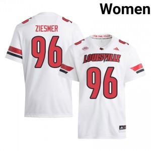 White Tommy Ziesmer #96 Cardinals Jersey | Women High School Football Fresh Stitched 68950030