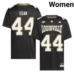 Travis Egan #44 Cards For the Ville Jersey | Gameday Black College Football Women Stitched 96207554