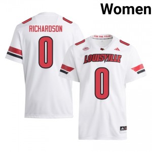 White Tre Richardson #0 UL Cardinals Jersey | Women High School Football Licensed Stitched 89793117