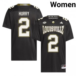 #2 TreyShun Hurry UofL Black For the Ville Jersey | Classic Stitched Women Player Football Gear 29495841