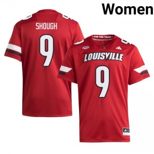 Tyler Shough #9 UofL Jersey | Pro-Grade Red College Football Women Swen 32655750