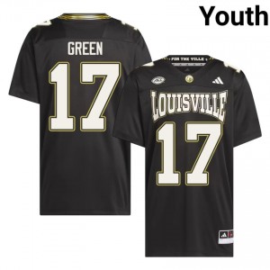 Louisville Cardinals AJ Green #17 Black For the Ville Jersey | Genuine Stitch NCAA Football Youth Apparel 51708274