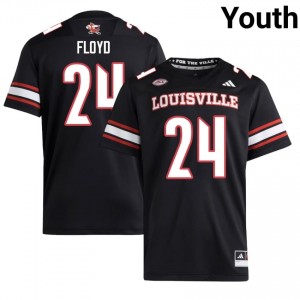 #24 Anthony Floyd UL Cardinals Black Jersey | Authentic Embroidery Youth Player Football Gear 46359754