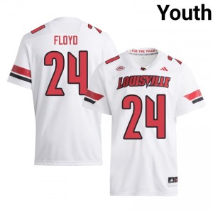 White Anthony Floyd #24 UofL Jersey | Youth High School Football Limited Stitched 12245491