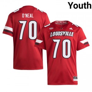 Anwar O'neal #70 UofL Jersey | Pro-Grade Red College Football Youth Swen 66576192