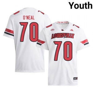 Officially Licensed Anwar O'neal #70 UL Cardinals White Jersey | Youth University Football Stitched Fan Gear 61160521