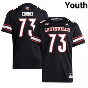 UofL Ben Corhei #73 Black Jersey | Essential Embroidery NCAA Football Youth Apparel 52064563