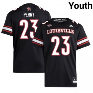 #23 Benjamin Perry Louisville Cardinals Black Jersey | Authentic Embroidery Youth Player Football Gear 77022860