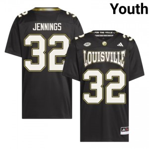 #32 Braxton Jennings Cardinals Black For the Ville Jersey | Elite Swen Youth Player Football Gear 56088733